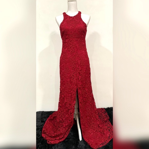 vera wang burgundy dress